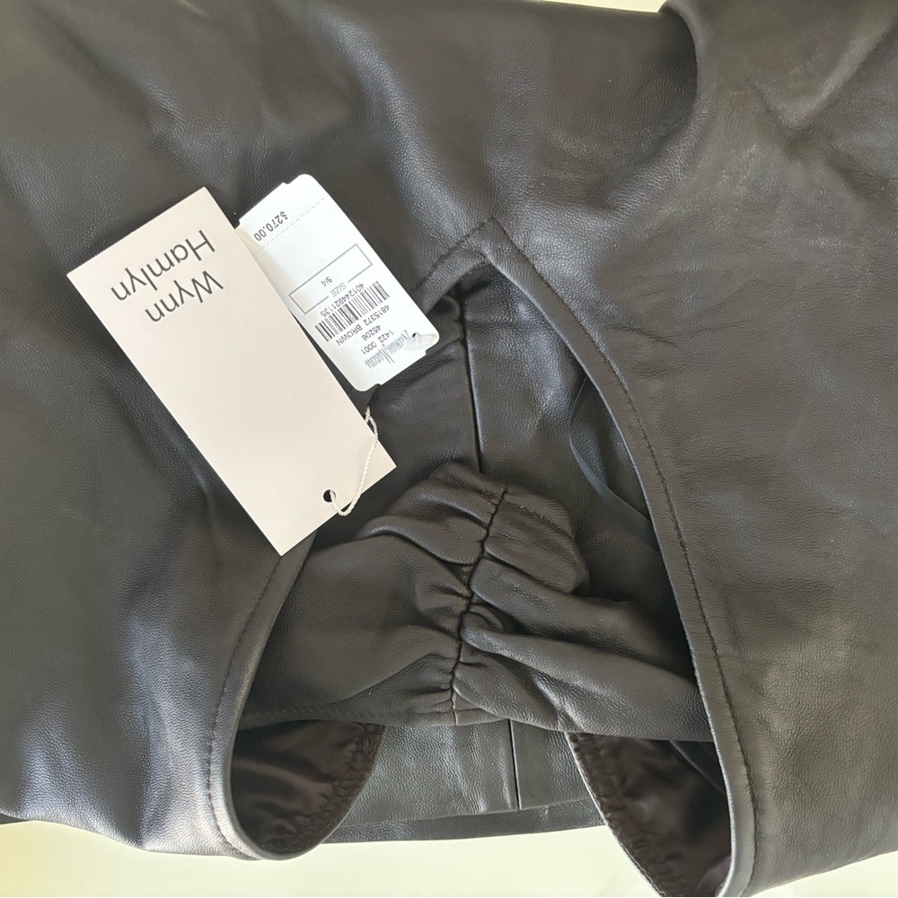 Brown leather Wynn Hamlin Mia halter top size 3/4.